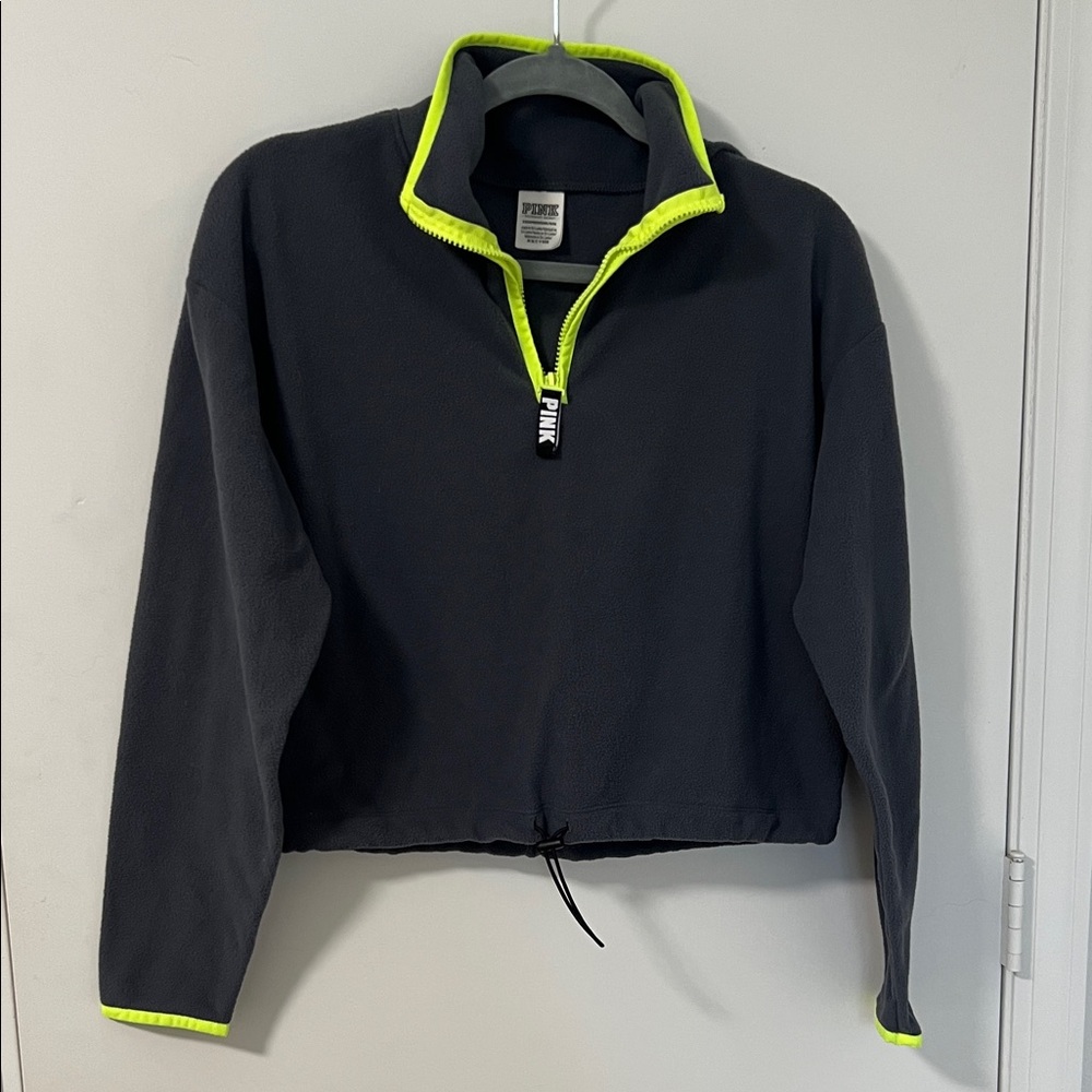 PINK VS Gray Fleece with Neon Yellow Trim